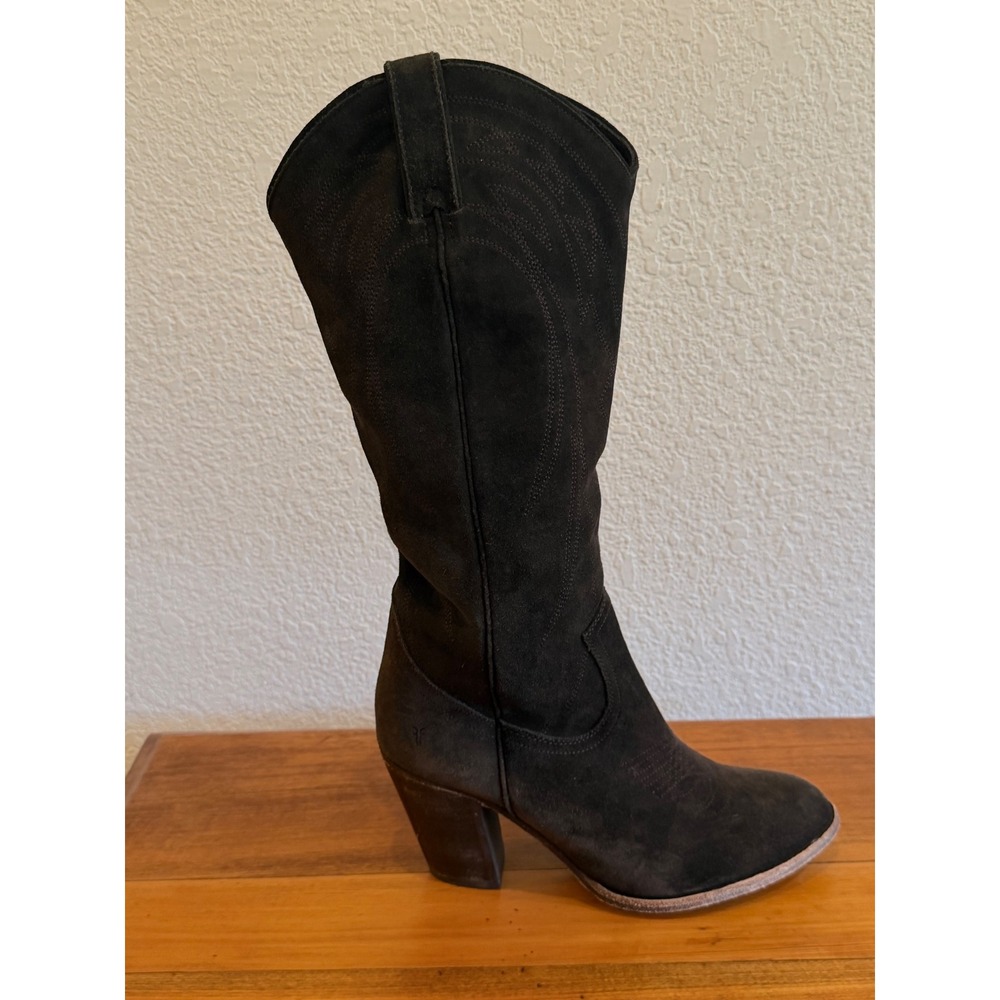 FRYE Womens Ilana Pull-On Western Boot Dark Brown Suede 10 Festival Cowgirl Boho - Picture 2 of 12